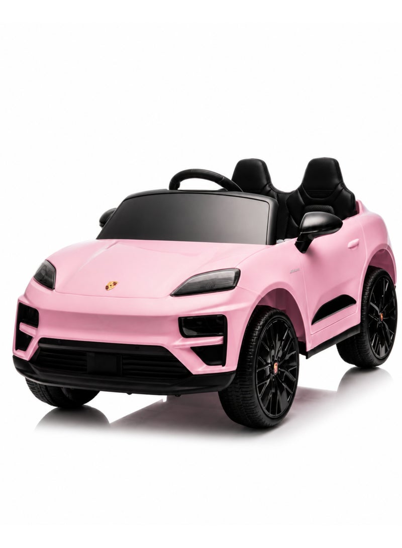 بورشه Porsche Macan Kids Officially Licensed Ride-On Car with 2.4G Remote Control, Bluetooth, LED Lights, and Premium Leather Seat LB-660EL (M2) - PINK - Image 1