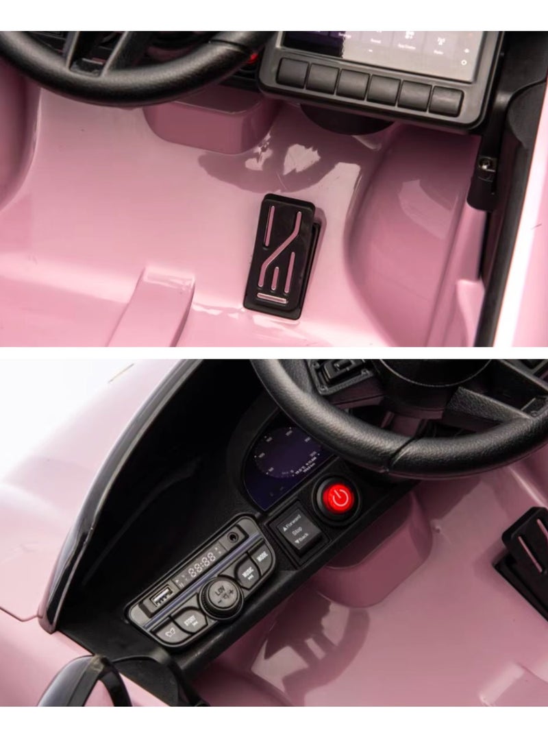 Porsche Macan Kids Officially Licensed Ride-On Car with 2.4G Remote Control, Bluetooth, LED Lights, and Premium Leather Seat LB-660EL (M2) - PINK - Image 5