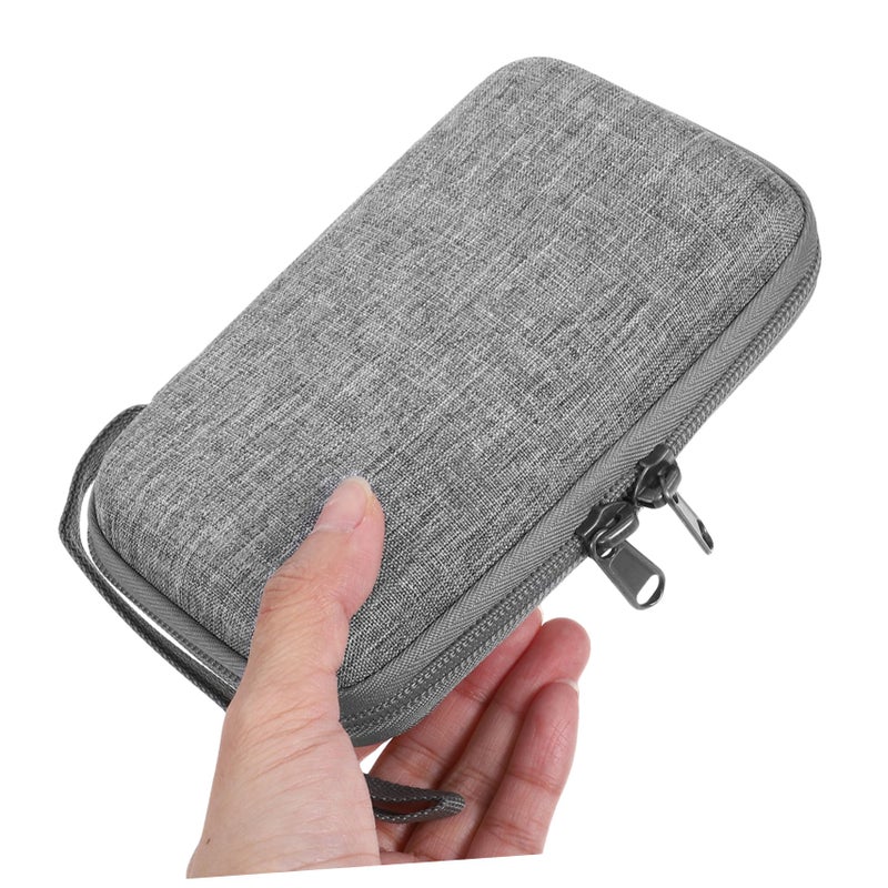 Portable Hard Drive Storage Bag With Zipper Organizer Case For Travel Accessories Grey - Image 4
