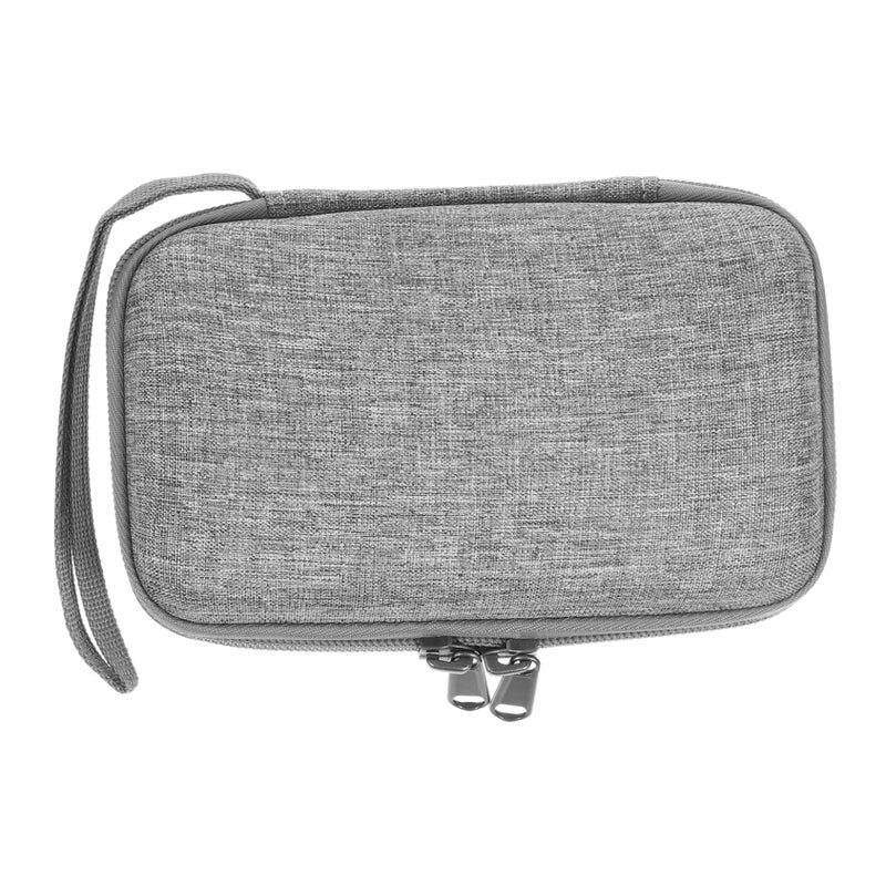 Portable Hard Drive Storage Bag With Zipper Organizer Case For Travel Accessories Grey - Image 2
