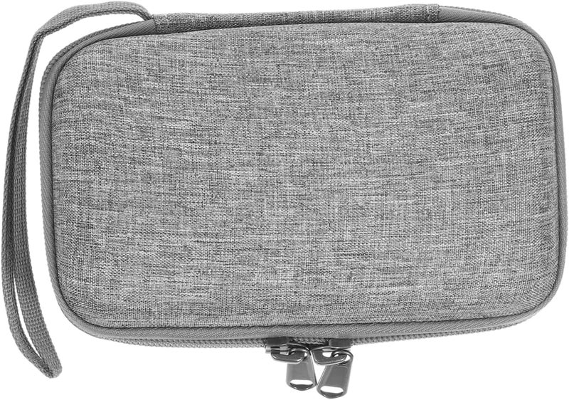 Portable Hard Drive Storage Bag With Zipper Organizer Case For Travel Accessories Grey - Image 1