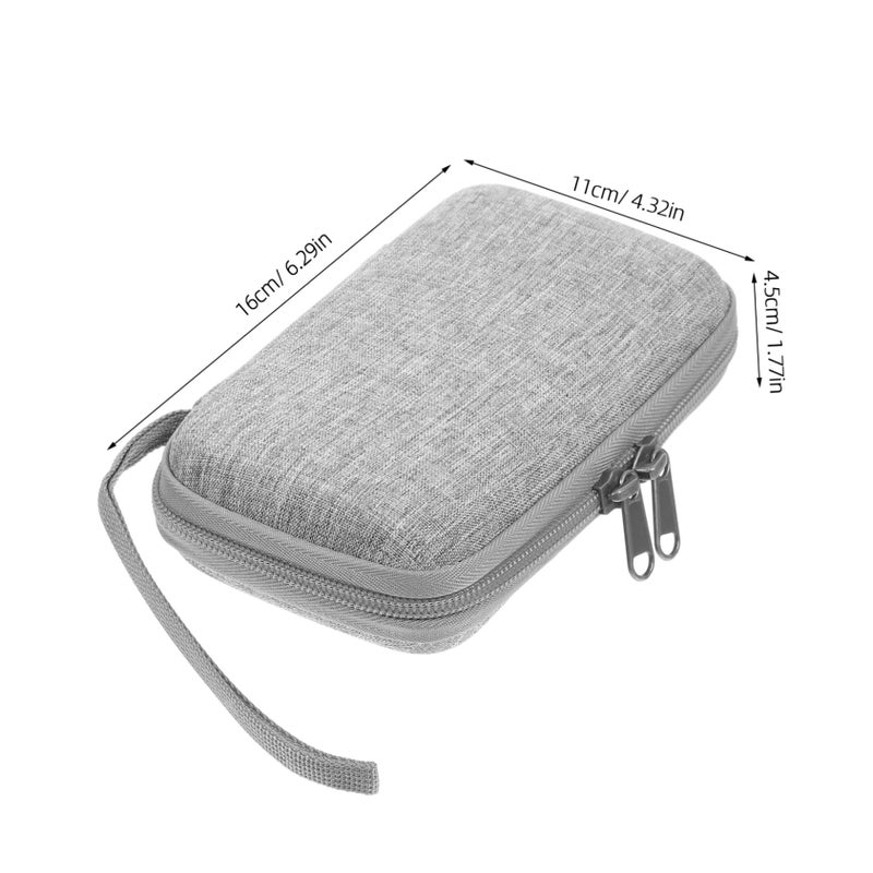 Portable Hard Drive Storage Bag With Zipper Organizer Case For Travel Accessories Grey - Image 3
