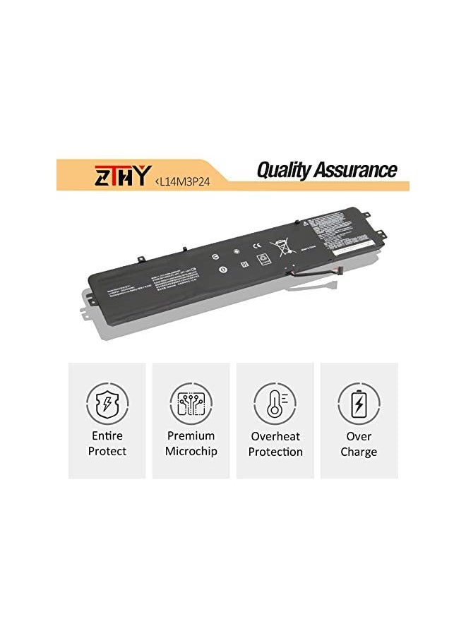 ZTHY - L14M3P24 Laptop Battery Replacement For L Enovo Ideapad Y700-14Isk 700-15Isk 700-17Isk Legion Y520-15Ikba Y520-15Ikbm Y520-15Ikbn Series L14S3P24 L16S3P24 L16M3P24 - Image 1