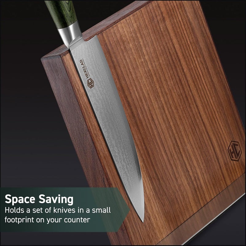 HexClad Magnetic Walnut Knife Block Holder with Strong Enhanced Magnets for Multipurpose Storage in the Home and Kitchen - Image 2