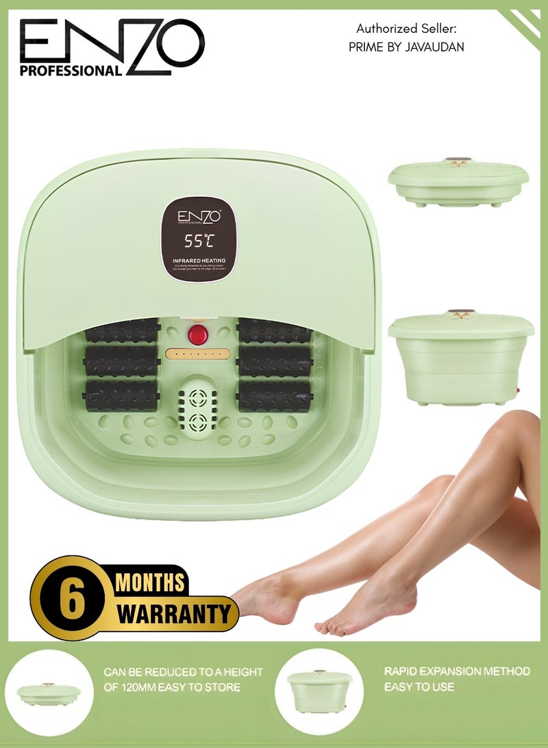 ENZO EN-1002 7-in-1 Electric Foldable Foot Spa Bath Massager – Heated Foot Soak Tub with Infrared, Bubbles, Vibration & Pedicure Kit - Image 1