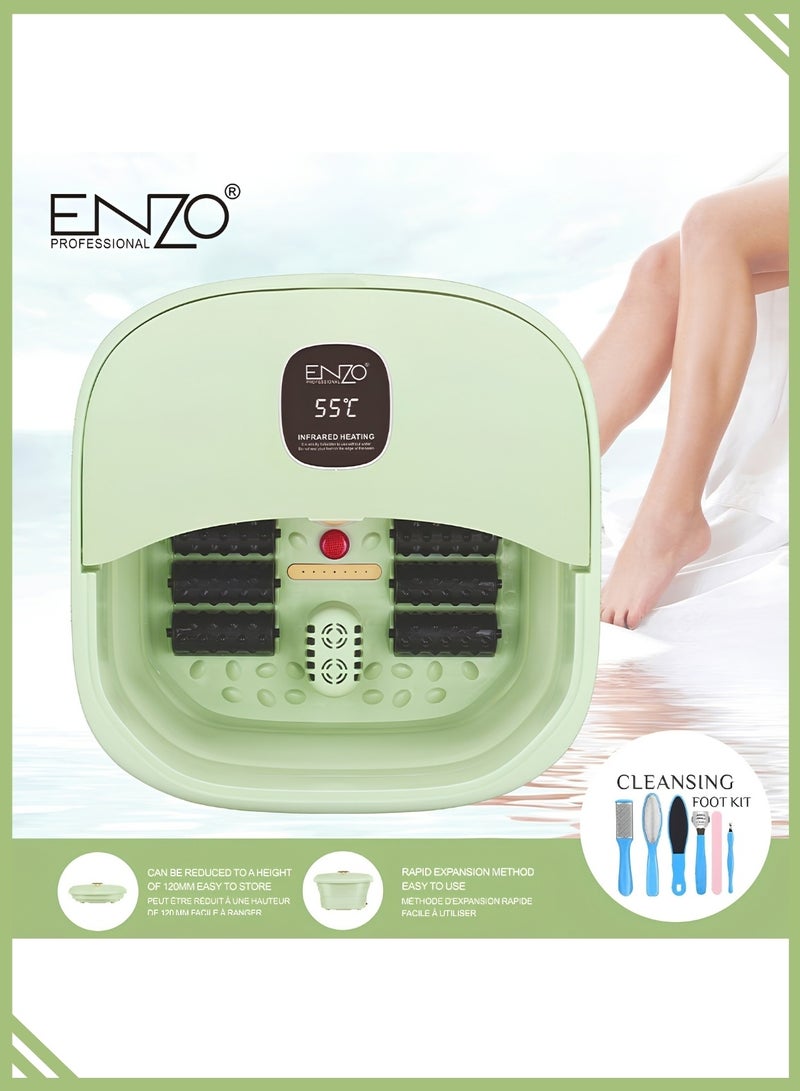 ENZO EN-1002 7-in-1 Electric Foldable Foot Spa Bath Massager – Heated Foot Soak Tub with Infrared, Bubbles, Vibration & Pedicure Kit - Image 5