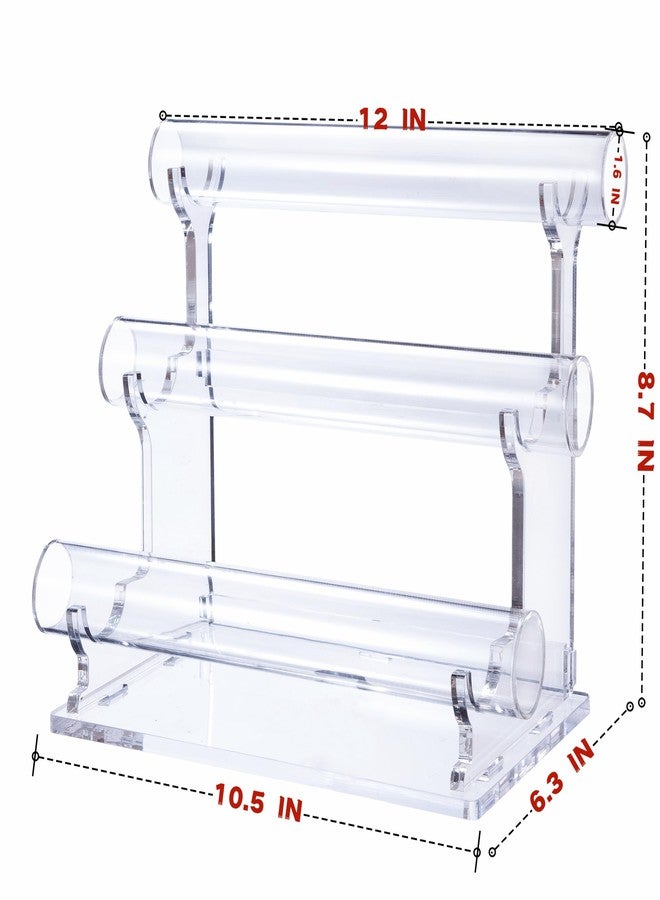 humberboat Acrylic Bracelet Holder with 3 Tier Jewelry Organizer Stand Racks, Acrylic Necklace Holder Display Stylish Crystal Bangle Bracelet Holder for Selling,Invisible Detachable Watch Holder - Image 5