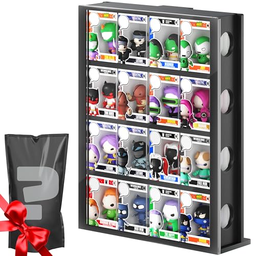 WINKINE Acrylic Bitty Protector Display Case Compatible with Funko Bitty Pop 4 Tier Clear Bitty Display Shelf Figure Stand Hard Holder Figurines Display Stand Mini Collection Display Black - Image 1