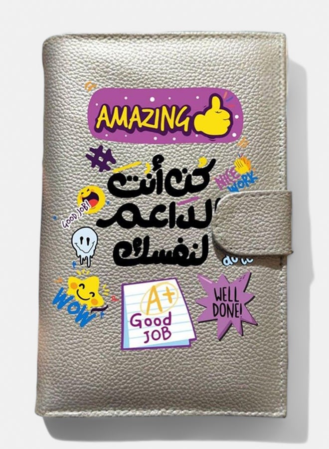 محفظة نسائية من الجلد الصناعي باللون الفضي - Image 1