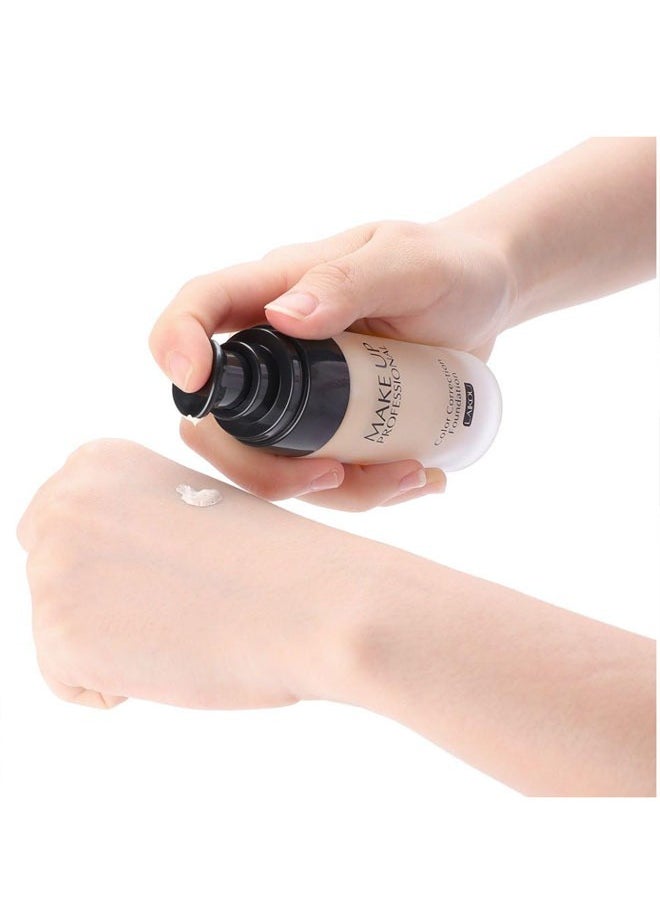 Laikou - Full Coverage Liquid Foundation  Smoothing Makeup Base Concealer Foundation Matte Wear Concealer Sun Block Cream Minimizes Pores  Hides Wrinkles   Advanced Real Moisture Foundation Natural Beige - Image 1