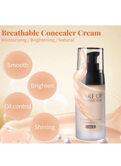 Laikou Full Coverage Liquid Foundation  Smoothing Makeup Base Concealer Foundation Matte Wear Concealer Sun Block Cream Minimizes Pores  Hides Wrinkles   Advanced Real Moisture Foundation Natural Beige  - Image 3