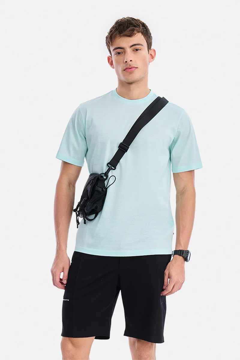 سنيتش Mint Solid Half Sleeve Regular Fit Casual Luxe T-Shirt
