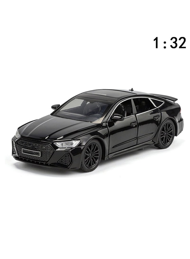 1:32 Alloy Die-cast vehicle Car Model , With Light/Sound  Retractable Spoiler Pull-Back Toy , Model Car for Kids Boy Girl Gift ,Collectible Display , Black , 15.5 cm*6.5 cm*4.5 cm - Image 1