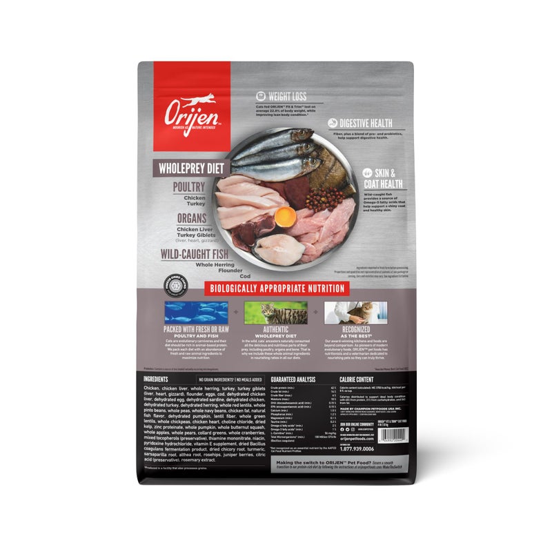 Orijen أوريجين فت & تريم جران فري هاي بروتين بريميوم كات فود 4lb باج - Image 2