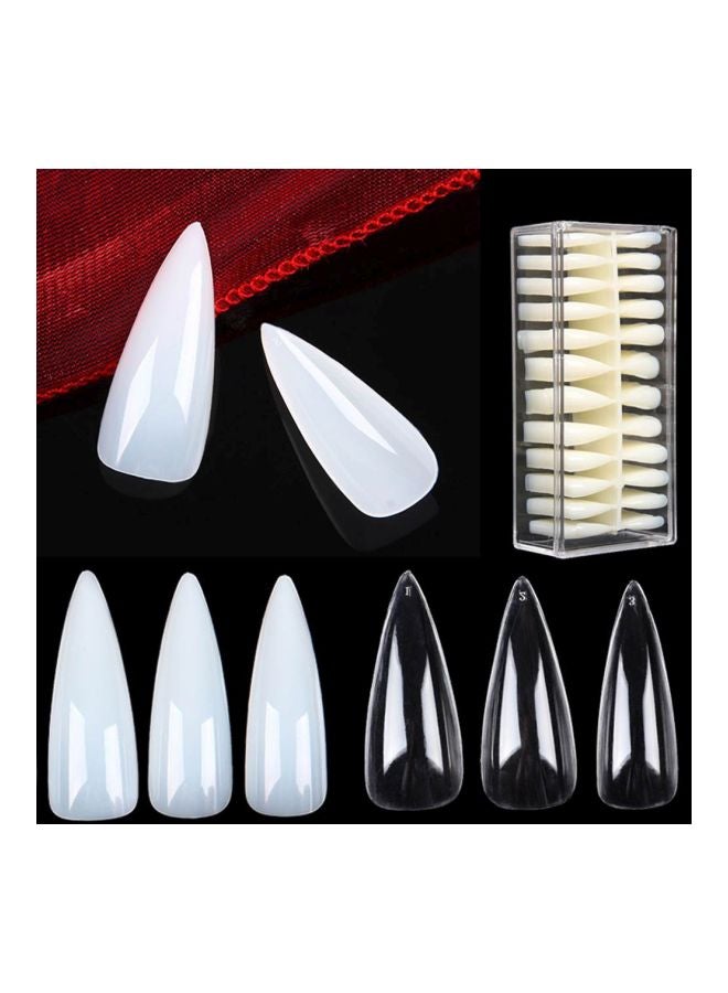 Captaintech 504-Piece Long Stiletto False Nails Clear - Image 4