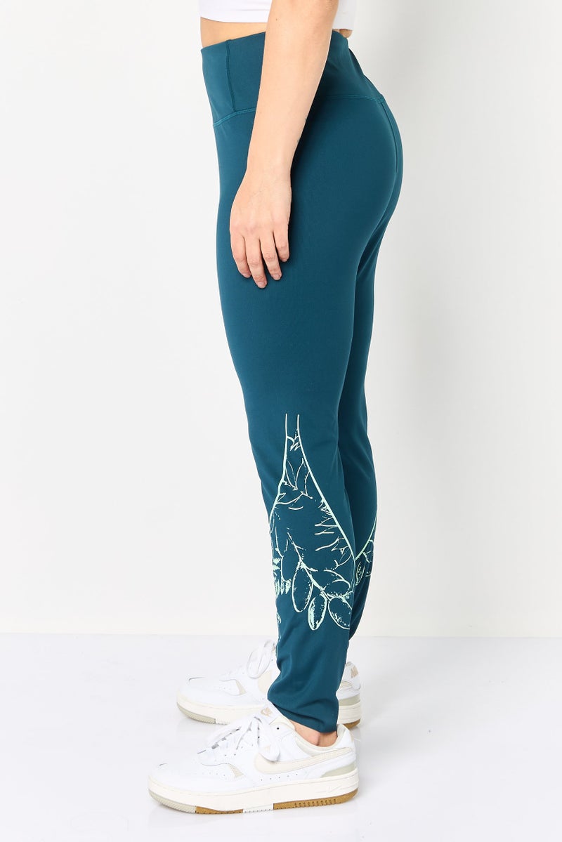 UNDER ARMOUR Women Sportswear Fit Training Leggings, Teal Green - Image 3
