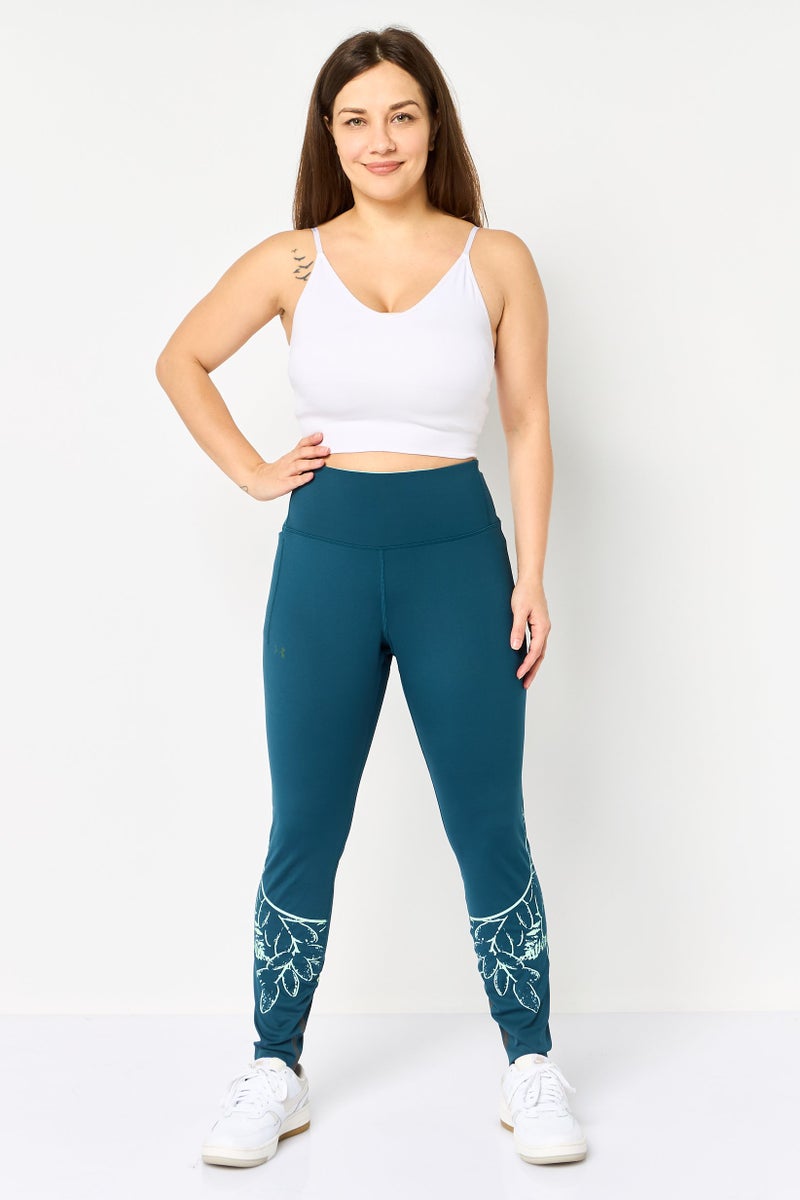UNDER ARMOUR ليغينغز تدريب رياضية للنساء، أخضر مزرق - Image 4