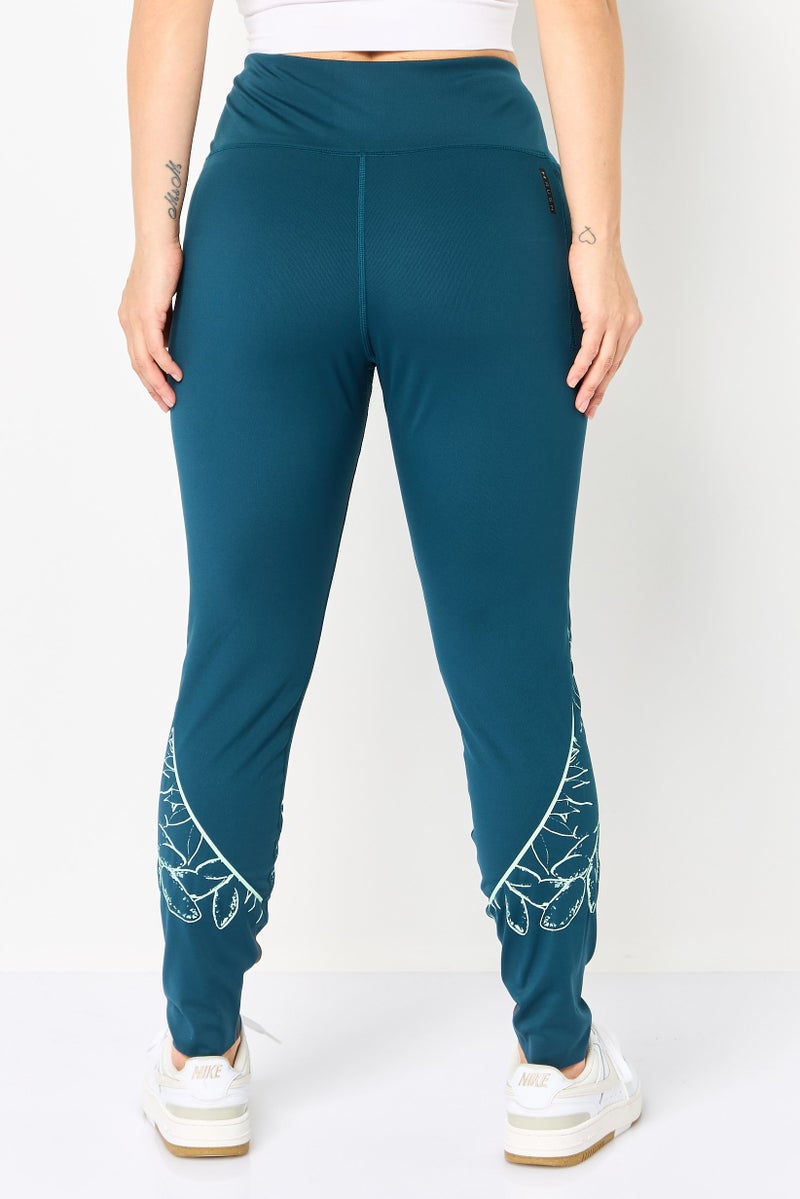 UNDER ARMOUR ليغينغز تدريب رياضية للنساء، أخضر مزرق - Image 4
