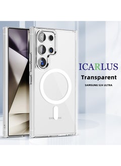 ICARLUS For Samsung Galaxy S24 Ultra Case Compatible with MagSafe TPU+PC Anti-Scratch Cover - Transparent  - Image 1