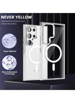 ICARLUS For Samsung Galaxy S24 Ultra Case Compatible with MagSafe TPU+PC Anti-Scratch Cover - Transparent  - Image 3