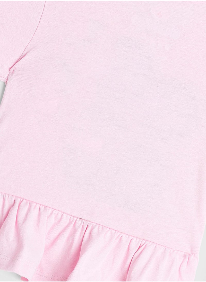 Cheekee Munkee - Kids Graphic Peplum T-Shirt - Image 1