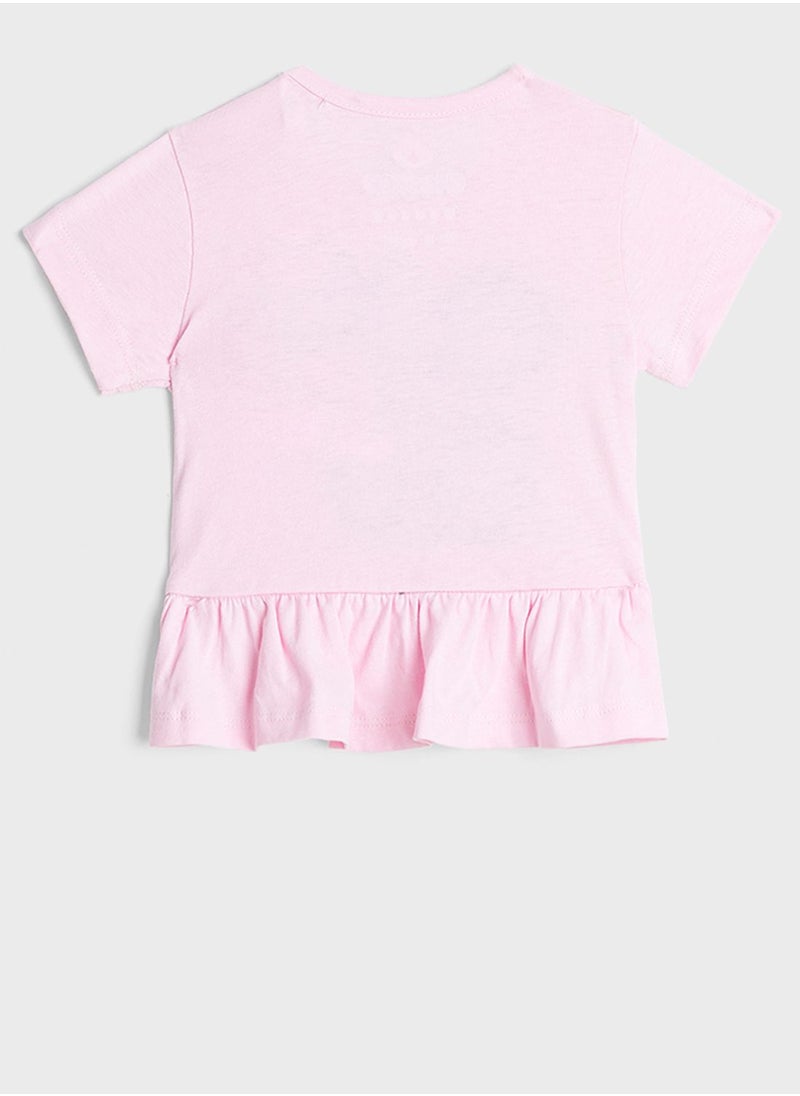Cheekee Munkee - Kids Graphic Peplum T-Shirt - Image 1