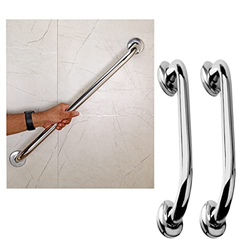 FORTUNE 18 Inch Stainless Steel Wall Mounted Grab Bar, Towel Bar, Bathtub Rails, Safety Hand Support Balance Handle Bars, Bathroom Accessories for Home, Hotel- Chrome Finish (18 Inch, Pack of 3) - Image 1