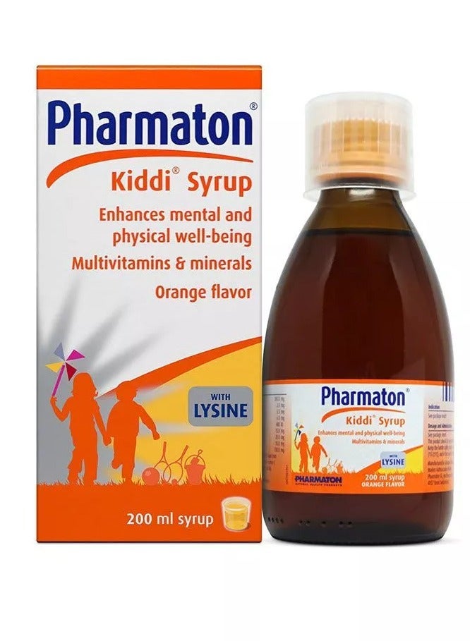 Pharmaton Kiddi Multi Vitamins Minerals With Lysine Syrup 200ml - Image 1