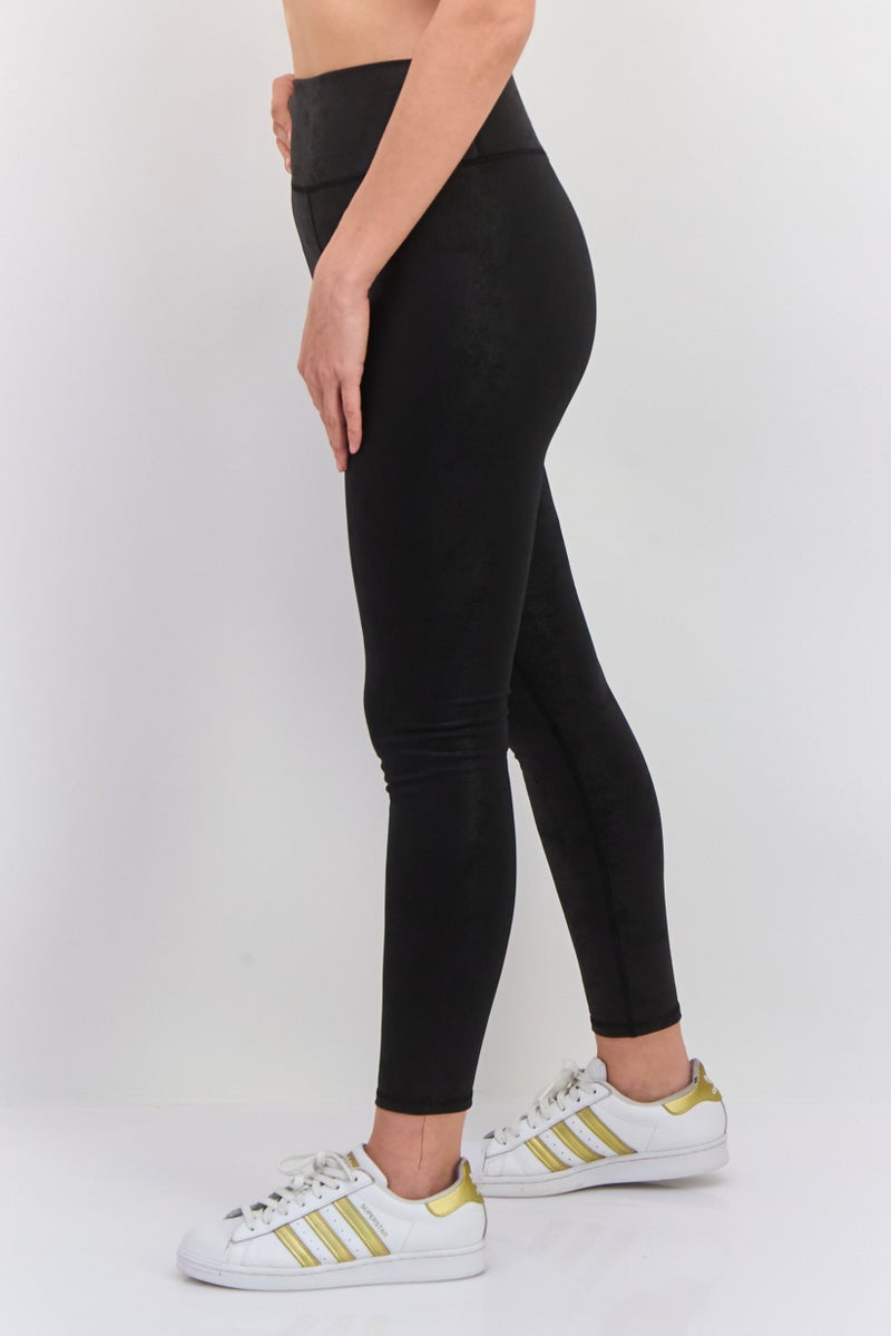 DEX Women Metallic Leggings, Black - Image 2