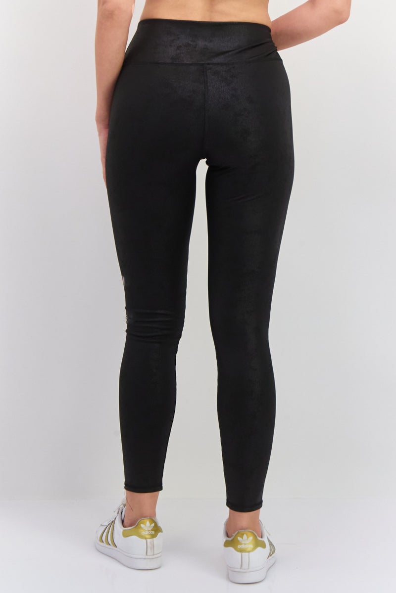 DEX Women Metallic Leggings, Black - Image 3