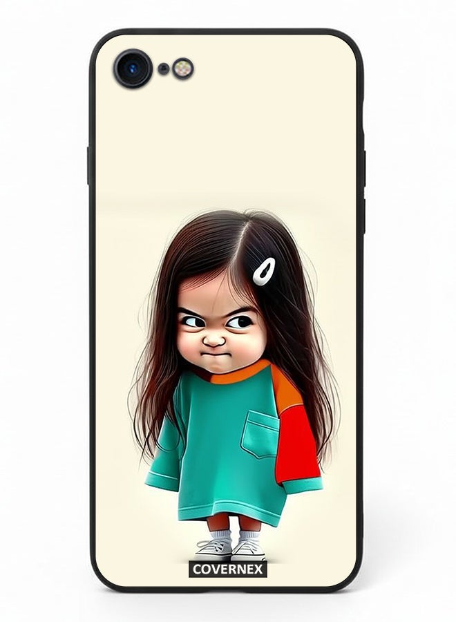 Covernex Apple iPhone 7 Protective Case Cover Printed Featuring Crumpy Little Girl Expressionist - Image 2