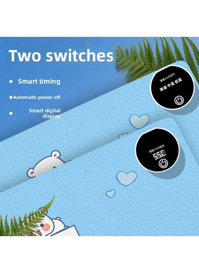 Generic - Strawberry Bear Heating Mouse Pad Super Large Heating Warm Table Mat Office Mat Desktop Computer Keyboard Electric Heating Plate Warm-Color:Size: 36*60cm [six-speed Temperature Control Digital Display Timing Model]-Pattern:Screen Full Of Strawberry Bear - Image 1