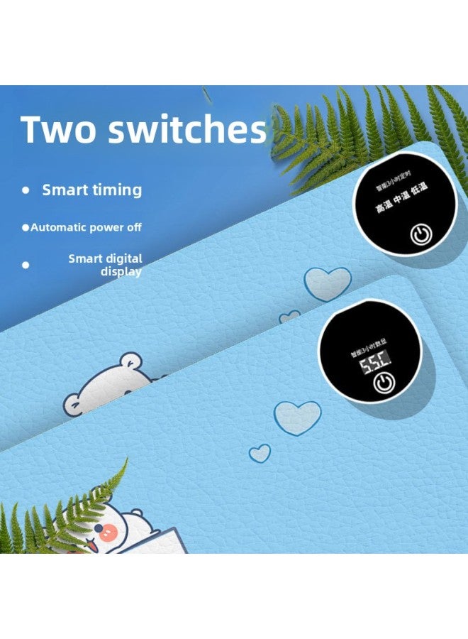 Strawberry Bear Heating Mouse Pad Super Large Heating Warm Table Mat Office Mat Desktop Computer Keyboard Electric Heating Plate Warm-Color:Size: 36*60cm [six-speed Temperature Control Digital Display Timing Model]-Pattern:Screen Full Of Strawberry Bear - Image 3