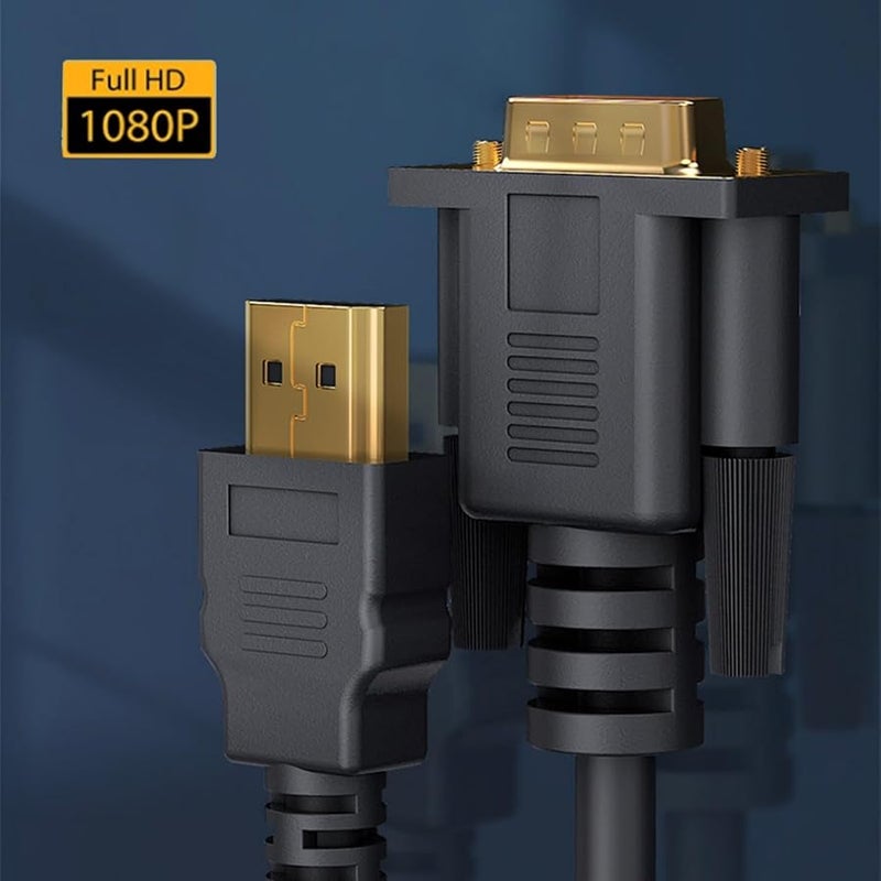 HDMI to VGA Adapter Cable 1080P Gold Plated 1 5m for Laptop Desktop PC - Image 2