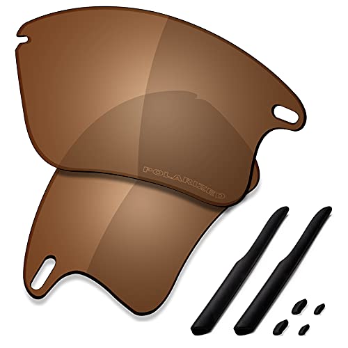 SAUCER Premium Replacement Lenses & Rubber Kits for Oakley Fast Jacket XL OO9156 | Fast Jacket XL Low Bridge Fit OO9163 Sunglasses High Defense - Amber Brown Polarized - Image 1