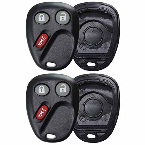 KeylessOption Keyless Entry Remote Car Key Fob Alarm Cover Shell Case Button Pad Repair For Chevy GMC Cadillac (Pack of 2) - Image 1