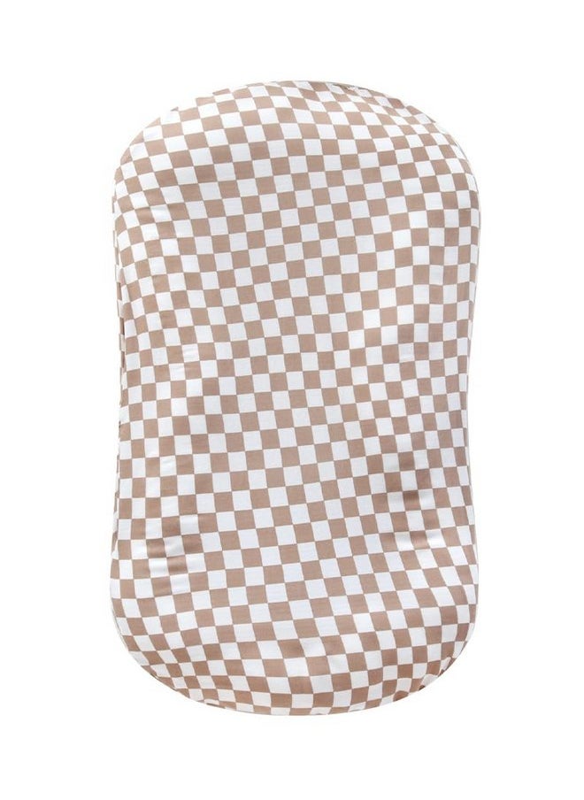 LifeTree LifeTree Muslin Baby Lounger Cover Neutral, Newborn Slipcover Lounger Cover for Boys Girls Infant, Soft 70% Viscose from Bamboo and 30% Cotton, Cover Only, Checkered Pattern  - Image 1