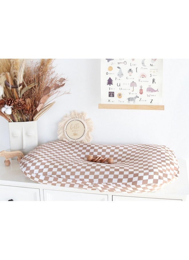 LifeTree LifeTree Muslin Baby Lounger Cover Neutral, Newborn Slipcover Lounger Cover for Boys Girls Infant, Soft 70% Viscose from Bamboo and 30% Cotton, Cover Only, Checkered Pattern  - Image 4