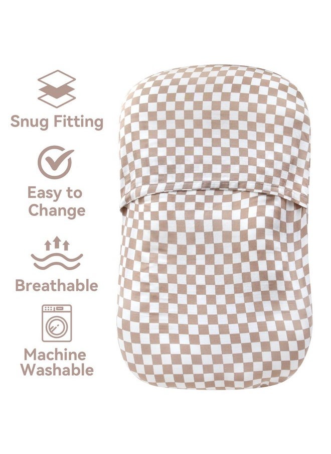 LifeTree LifeTree Muslin Baby Lounger Cover Neutral, Newborn Slipcover Lounger Cover for Boys Girls Infant, Soft 70% Viscose from Bamboo and 30% Cotton, Cover Only, Checkered Pattern  - Image 3