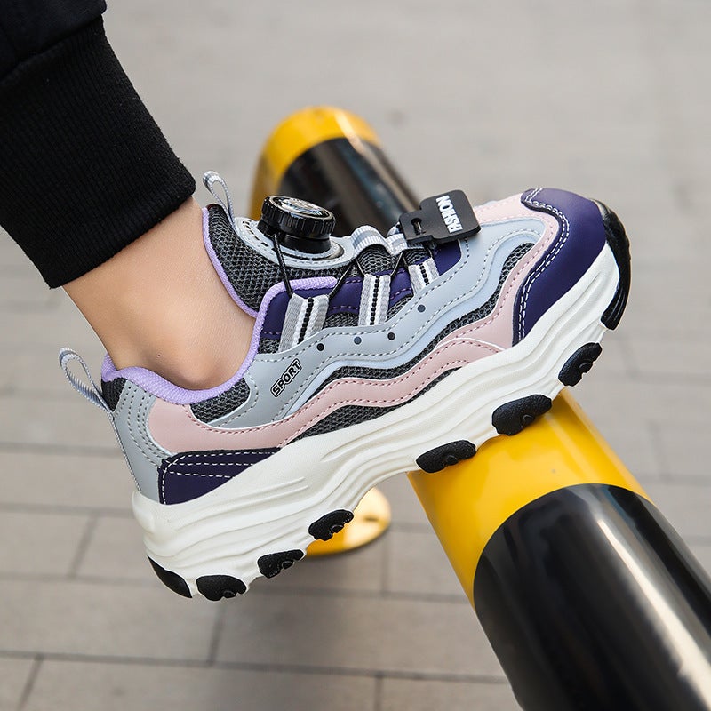 Boys And Girls Sneaker New High Value Rotating Buckle Casual Dad Shoes Primary And Secondary School Running Shoes - Image 3
