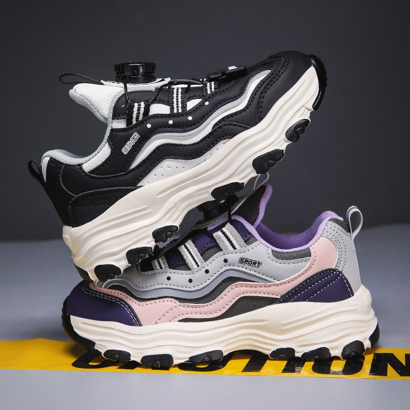 Boys And Girls Sneaker New High Value Rotating Buckle Casual Dad Shoes Primary And Secondary School Running Shoes - Image 5