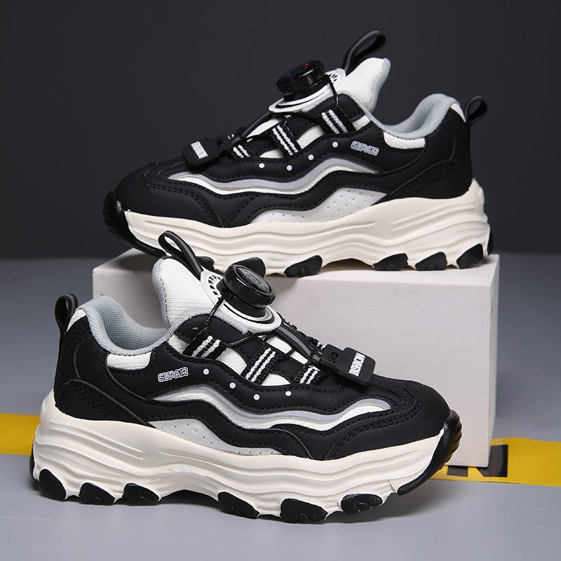 Boys And Girls Sneaker New High Value Rotating Buckle Casual Dad Shoes Primary And Secondary School Running Shoes - Image 4