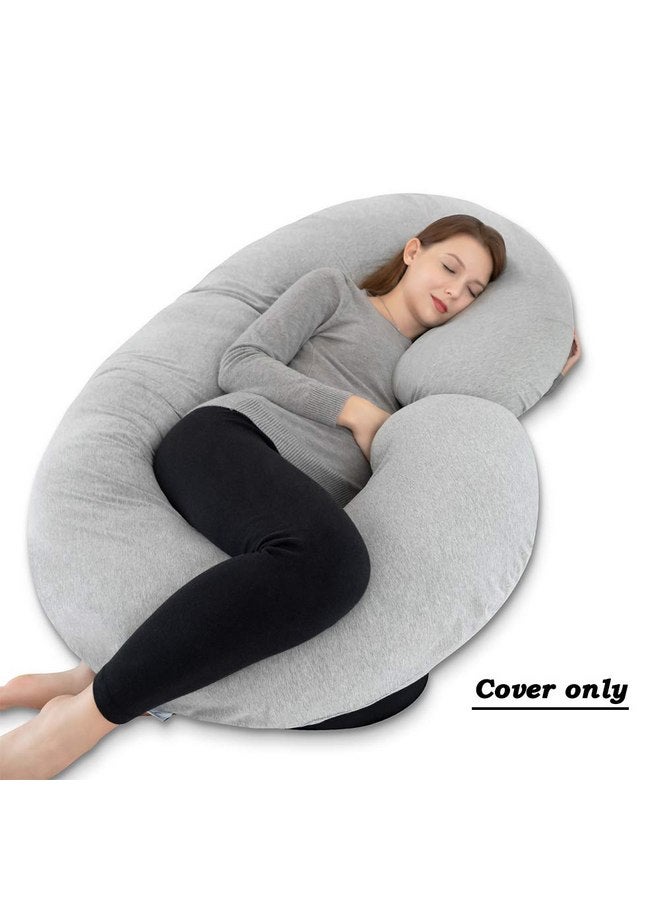 INSEN Pregnancy Body Pillow Jersey Cover,C Shaped Full Body Pillow Cover for Pregnant Women (Grey Jersey) - Image 4