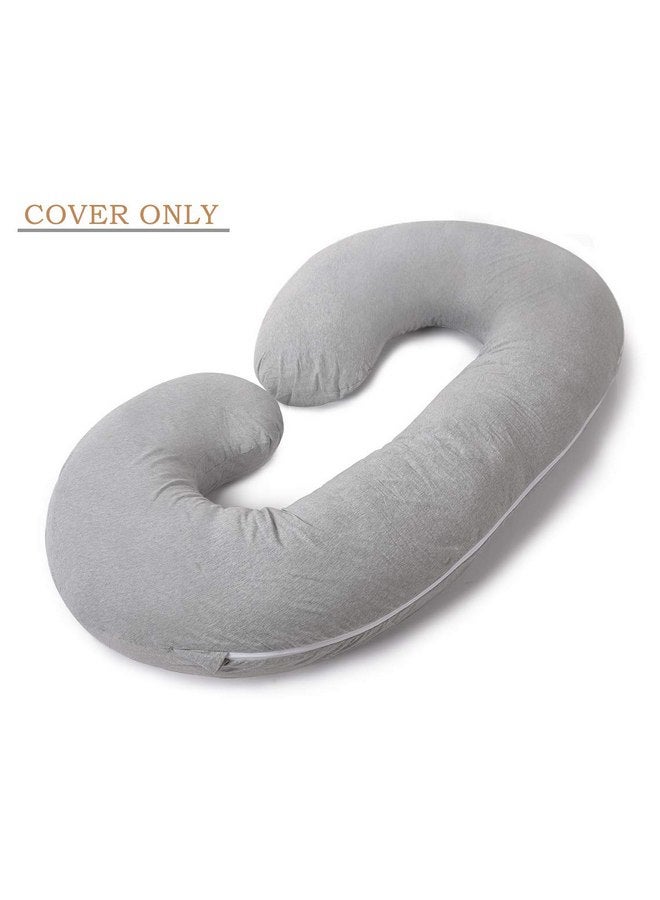 INSEN Pregnancy Body Pillow Jersey Cover,C Shaped Full Body Pillow Cover for Pregnant Women (Grey Jersey) - Image 5
