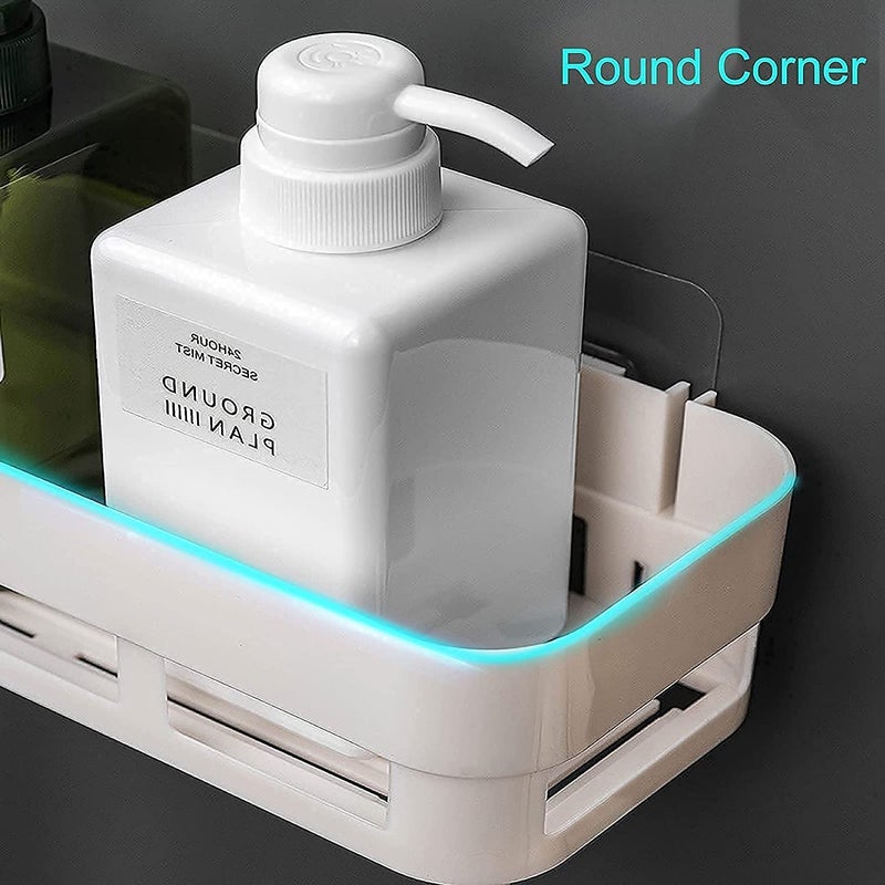 KITSSENTIAL® Acrylic Matte Finish Adhesive Sticker Support Without Drilling Multipurpose Wall Mount Bathroom Shelf and Rack (White) (4 Bathroom Shelf) - Image 3