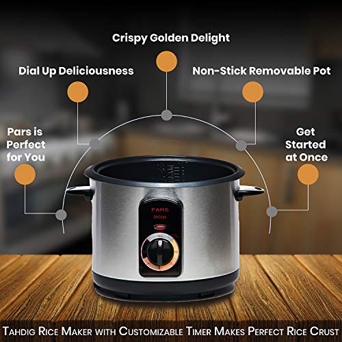 Pars Automatic Persian Rice Cooker - Tahdig Rice Maker Perfect Rice Crust, 7 Cup - Image 2
