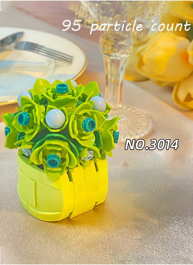 General Flowers Succulents 3.6MM Mini Building - 95PCS Flower Botanical Collection for Home Decoration Plant Building Blocks Toy  - Image 5