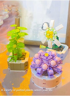 General Flowers Succulents 3.6MM Mini Building - 95PCS Flower Botanical Collection for Home Decoration Plant Building Blocks Toy  - Image 2