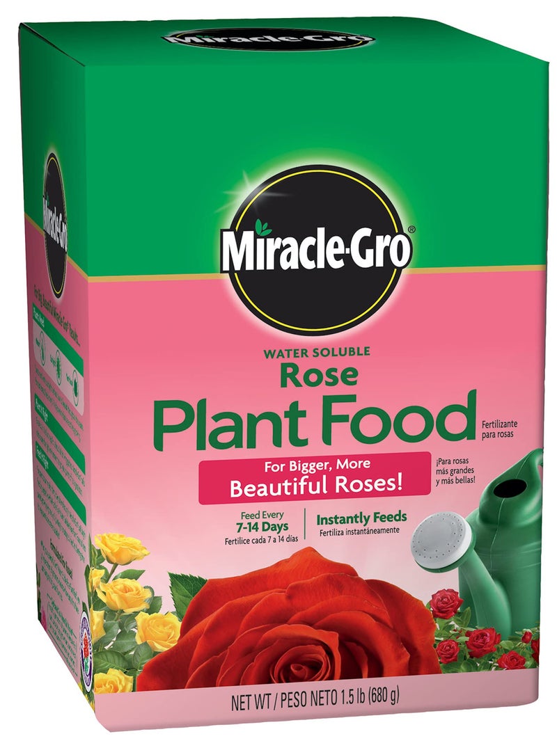 Miracle-Gro Water Soluble Rose Plant Food, 1.5 lb - Image 1
