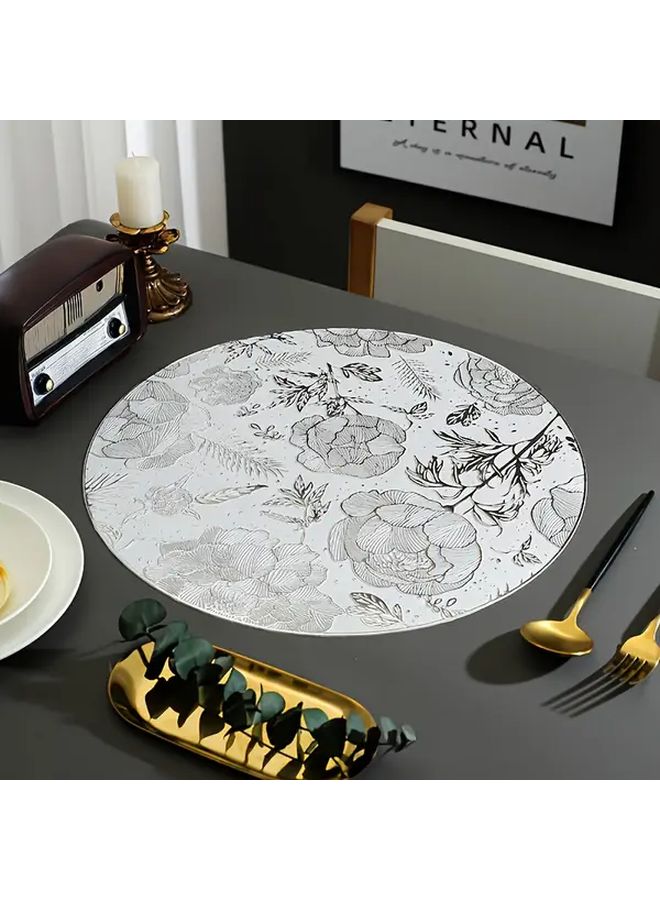 Golden Flower Heat Resistant Placemats Set of 6 PVC Washable Non Slip Table Mats - Image 5
